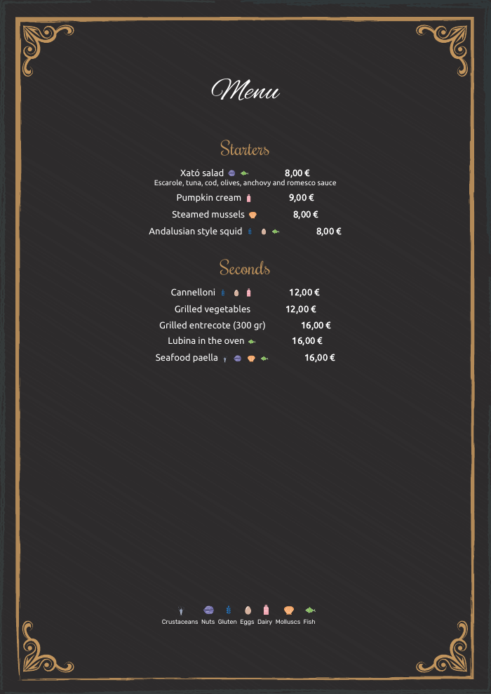 Online menu - QR Online menu - QR